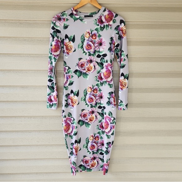 ZARA dress floral Medium (28) midi Bodycon - Picture 4 of 6